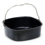 patisse 02858, Moule carré, Moule A Manqué avec anse pour Friteuse à Air Chaud Air Fryer XL & XXL, Noir, 20 x 7 Cm, Acier Revêtu