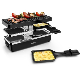 Tefal Appareil à raclette grill, 2 personnes, Format modulable, Prise intégrée pour brancher d'autres appareils, Compact, Plug &