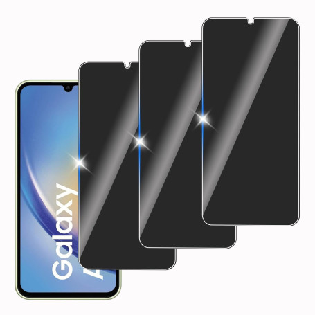 KELINAN 3 pièces Verre Trempé Anti-Espion pour Samsung Galaxy A34 5G, Protection Écran Vitre Protecteur Protege Sans Bulles, Dur