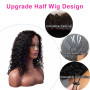 Perruque Bresilienne Half Wig Human Hair 200 Densité Deep Wave Glueless Headband Wigs Perruque Femme Naturelle Cheveux Human Hai