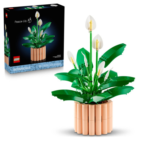 LEGO Botanicals Les Fleurs de Lune - Set de Plante Artificielle en Pot pour Adulte - Fausses Fleurs Blanches & Boutons - Décorat