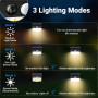 Peasur Lampe Solaire Exterieur Detecteur de Mouvement Lot de 6, LED Lumiere Extérieur avec Détecteur, 3 Modes/etanche Spot Solai
