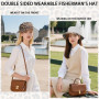 LUKIUP Chapeau de Pêche Réversible Imprimé Léopard Seau Chapeau de Soleil Pliable pour Femmes et Hommes Chapeau De Soleil D'Été 