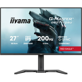 iiyama Ecran G-Master Red Eagle, GB2771QSU-B1, Fast IPS, QHD@200Hz, 0.5ms,350cd, Haut-parleurs, HDMI/DP/USB (2 x3.2 + 2X Type C)