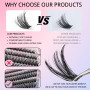 LUFFLOK 640pcs Kit Extension Cils Individuels, 30D+40D+50D+60D Faux Cils, Faux Cils Bouquet Volume Russian D Curl DIY Extensions