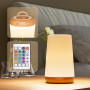 UPXNBOR Veilleuse LED, Lampe de Chevet Tactile avec Télécommande, Lumière Réglable, 13 Couleurs RGB, 5 Niveaux de Luminosité, Cr