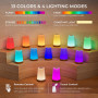 UPXNBOR Veilleuse LED, Lampe de Chevet Tactile avec Télécommande, Lumière Réglable, 13 Couleurs RGB, 5 Niveaux de Luminosité, Cr