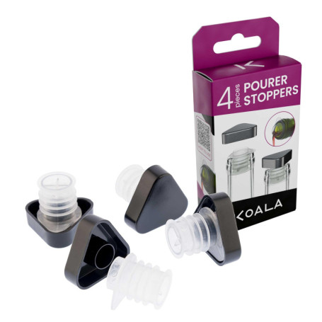 Bouchon anti-goutte pour bouteille Koala (4 pcs) Noir Plastique