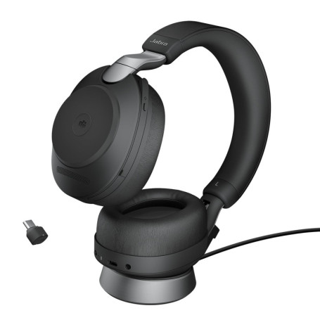 Jabra Evolve2 85, MS Stereo Casque Avec fil &sans fil Arceau Bureau/Centre d'appels USB Type-C Bluetooth Noir
