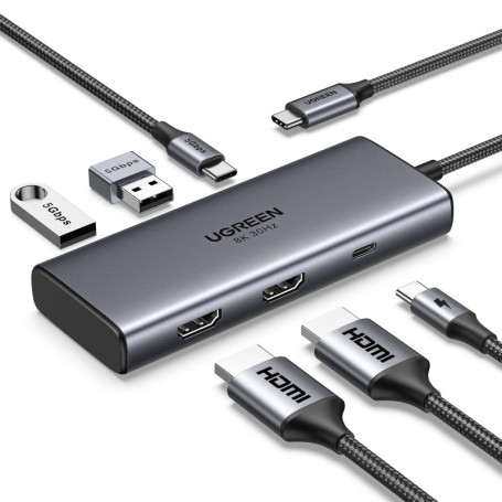 Ugreen Revodok 206 USB Type-C 5000 Mbit/s Argent