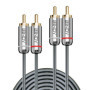 Lindy 35347 câble audio 3 m 2 x RCA Anthracite