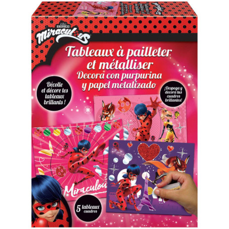 Tableau a pailleter et metalliser Miraculous Ladybug