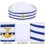 12 Pièces Chapeaux de Marin en Bleu et Blanc Chapeau de Capitaine pour Accessoire de Costume Fête de Déguisement (Style Délicat)