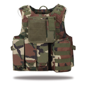 Gilet militaire tactique de chasse pour pour airsoft, Jungle Camo