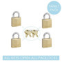 Master Lock Petits Cadenas [Clés communes] [Pack Familiale de 4] 120EURQNOP - Idéal pour les Sacs à Dos, les Bagages, les Valise