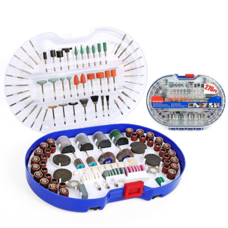 WORKPRO Coffret de 276 Accessoires d'Outils Rotatifs Universels pour Polissage Perçage Meulage Sculpture Coupe Faciles