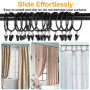 OOTSR Draperie Rideau Clips avec des Anneaux (Φ50mm, Set de 16) - Antirouille Mat Acier Inoxydable Tringle à Rideau Anneaux Clip