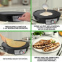 Nutrichef Crêpière et Grille Electrique de 1200 Watts | Plaque de Cuisson Chauffante Antiadhésive 30 cm | Contrôle de Températur