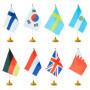 Juvale Drapeaux Pays du Monde Internationaux pour Bureau 21 x 13,9 cm avec Supports de 30 cm (Paquet de 24)