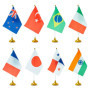 Juvale Drapeaux Pays du Monde Internationaux pour Bureau 21 x 13,9 cm avec Supports de 30 cm (Paquet de 24)