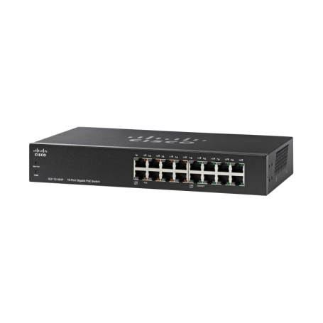 Cisco Commutateur non géré SG110-16HP avec 16 Ports Gigabit Ethernet (GbE), plus 64 W PoE, protection à vie limitée (SG110-16HP-