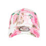 Casquette NY Blanche et Rose Fleurs Tropicale Fashion Baseball Hawai - Taille: Taille Unique - Couleur: Rose - Mixte