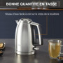 Krups Excellence Bouilloire électrique, Capacité 1,7 L, Inox brossé premium, Base 360°, Résistance cachée, Filtre anticalcaire B