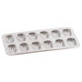 GOBEL - Plaque de 12 madeleines - Fer blanc - Dimensions : 39,5 x 20 x 1,7 cm - Empreinte : 8 cm – Fabriquée en France