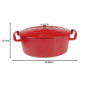 Sitram COCOTTE ovale en fonte émaillée grande capacité 6,5 litres - Extérieur rouge brillant, intérieur noir mat - toutes source