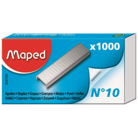 MAPED Lot de 3 Boites de 1000 agrafes No10, zingués