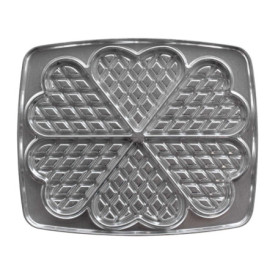 LAGRANGE Jeu de plaques Traditionnel Gaufres Coeur, compatible avec tous les gaufriers "Super2", Plaques en aluminium moulé non 