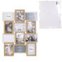 HOME DECO FACTORY - HD4218 - Cadre Photo Multiple Pele-Mele 12 Vues Bois et Blanc, Souvenir, Décoration Maison, 44 x 3 x 58 cm, 