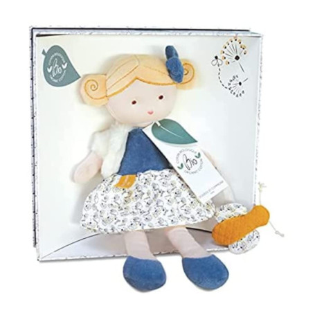 Jolijou - Pollen l'abeille Bio - Poupée - Boite cadeau - 25 cm - Cadeau de naissance - Jaune et beige - DC3850