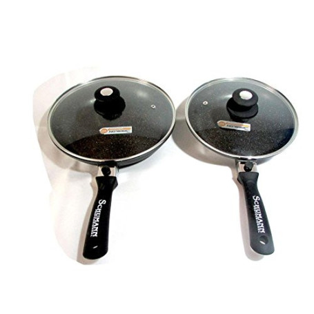 Schumann Professionnel - Lot de 2 Poêles Moove Revêtement en Pierre - Compatibles Tous feux dont Induction - Fonte d'Aluminium -