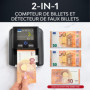 Detecteur Faux Billet & Compteuse de Billets INSERTION UN A UN - Détecteur UV/MG/IR pour Faux Billets Euros, Faux Dollars, Faux 