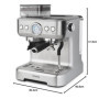 H.Koenig Machine à expresso avec broyeur EXPRO980, 2,7L, 250g réservoir grains, 15 tailles de mouture, Pompe italienne, Dosage p