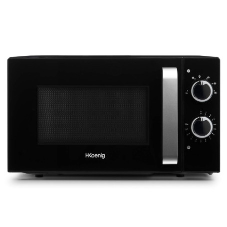 Micro-ondes Compact Design 20L VIO8 Noir H.Koenig Puissant 700W, Plateau tournant 24,5cm, Multifonction 5 niveaux de chauffe, fo