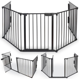 FACILITYS - Barrière de Sécurité Enfant - Grille Protection Cheminée Enfant Pliable - Grand Format en Métal de 300 cm - 1 Porte 