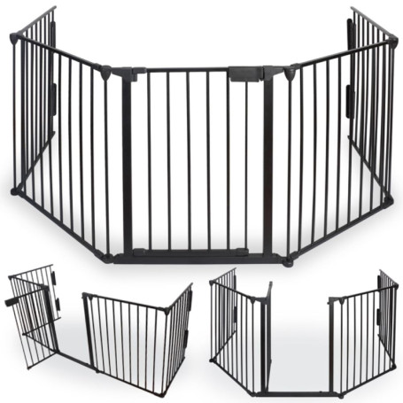 FACILITYS - Barrière de Sécurité Enfant - Grille Protection Cheminée Enfant Pliable - Grand Format en Métal de 300 cm - 1 Porte 