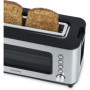 H.Koenig Grille pain Toaster 2 tranches VIEW7 Fentes larges Vitre Transparente Inox vintage, 6 niveaux de brunissage, Décongélat