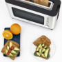 H.Koenig Grille pain Toaster 2 tranches VIEW7 Fentes larges Vitre Transparente Inox vintage, 6 niveaux de brunissage, Décongélat
