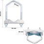 HD-Line Bride-110mm Bride d'Etrier avec Mâchoire pour Fixation de Parabole et d'Antenne sur Mât, Gris, Set de 2 Pièces