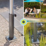 GARD & ROCK - Pied amovible pour parasols déportés, en aluminium - Multi-terrains à insérer sur les bases d'ancrage - Fixez soli