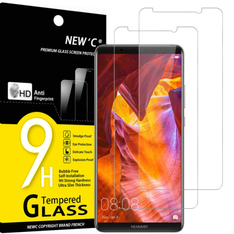 NEW'C Lot de 2, Verre Trempé pour Huawei Mate 10 Pro, Film Protection écran sans Bulles d'air Ultra Résistant (0,33mm HD Ultra T