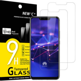 NEW'C Lot de 2, Verre Trempé pour Huawei Mate 20 Lite, Honor Play, Film Protection écran sans Bulles d'air Ultra Résistant (0,33