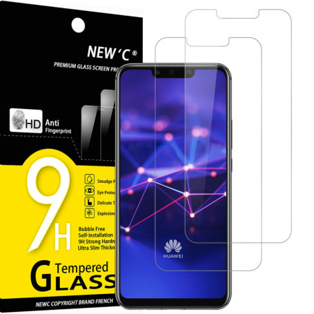 NEW'C Lot de 2, Verre Trempé pour Huawei Mate 20 Lite, Honor Play, Film Protection écran sans Bulles d'air Ultra Résistant (0,33