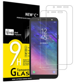 NEW'C Lot de 2, Verre Trempé pour Samsung Galaxy A6 (SM-A600F) Film Protection écran sans Bulles d'air Ultra Résistant (0,33mm H