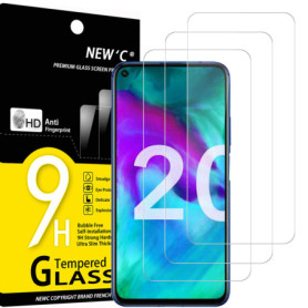 NEW'C Lot de 3, Verre Trempé pour Honor 20, Honor 20 Pro, Film Protection écran efficace contre les Rayures - sans Bulles - Ultr