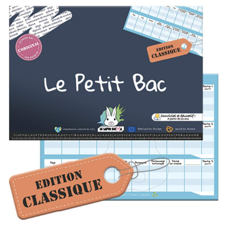 Jeu du Petit BAC - Edition Classique - Bloc prêt à Jouer de 50 Pages - Jeu du baccalauréat