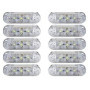 Formplas Lot de 10 ampoules LED, 3 SMD LED, feux de position LED, feux de gabarit LED 12-24 V pour camion, remorque, bus, marque